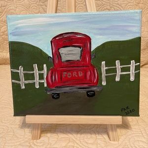 "Old Ford on a Dirt Road" 8x10 Acrylic Painting